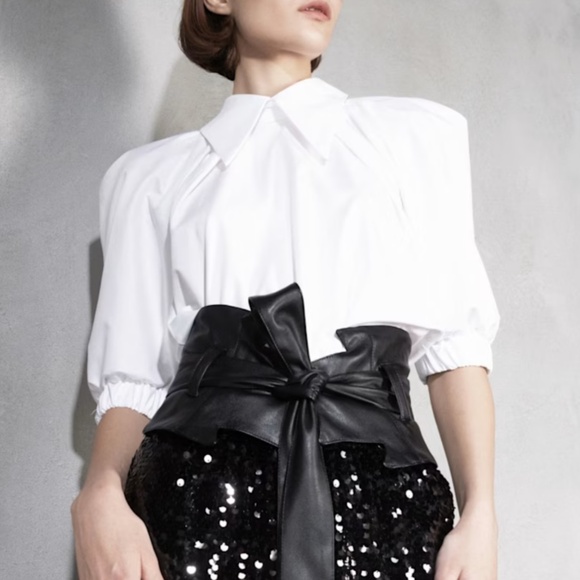 Julia Allert black sequins occasion palazzo pant L - Picture 6 of 8